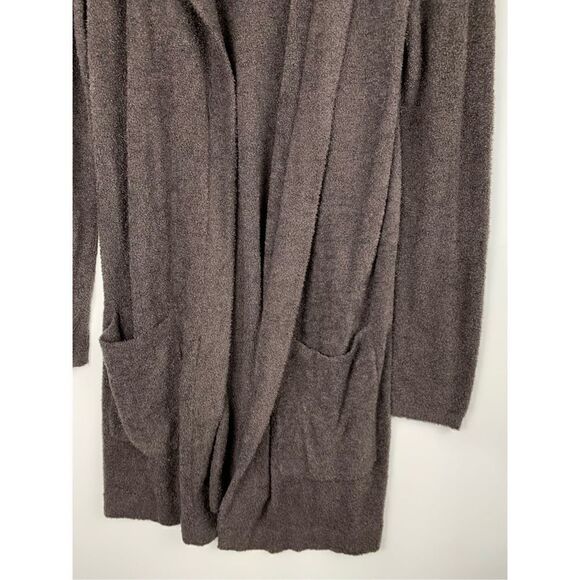 Barefoot Dreams Women's CozyChic Lite Hooded Open-Front Cardigan Brown Size XS/S - Picture 4 of 6